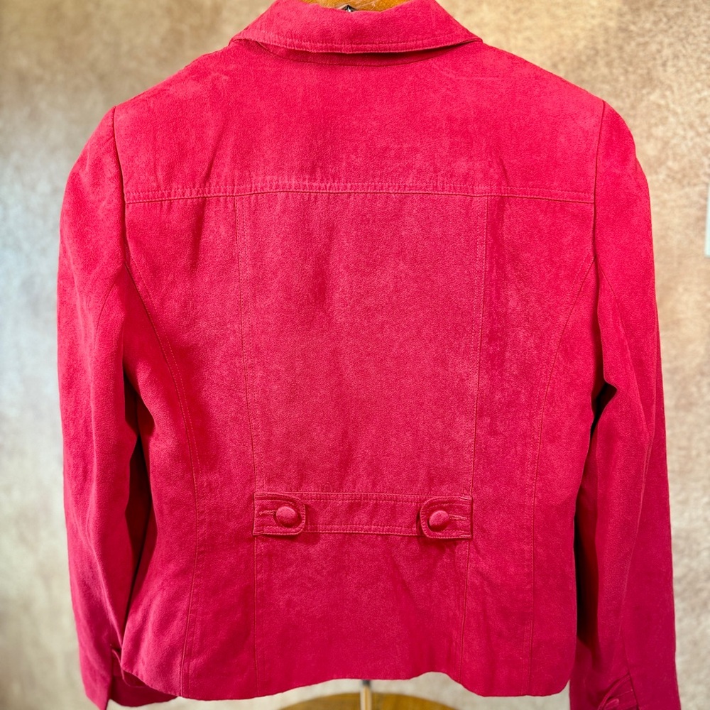Tribal Faux Suede Women's Jacket Zip Front Pockets Size 10 - Picture 2 of 10
